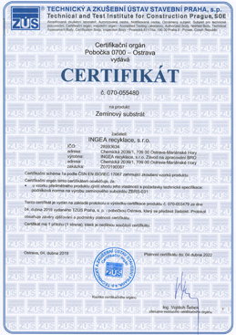 Certifikát, Zeminový substrát